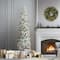 7.5ft. Pre-Lit Acacia Pencil Slim Flocked Artificial Christmas Tree, Clear Lights